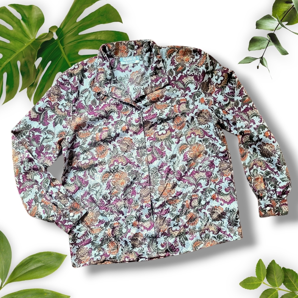 Braemar Petites Print Blouse, sz Large Petite